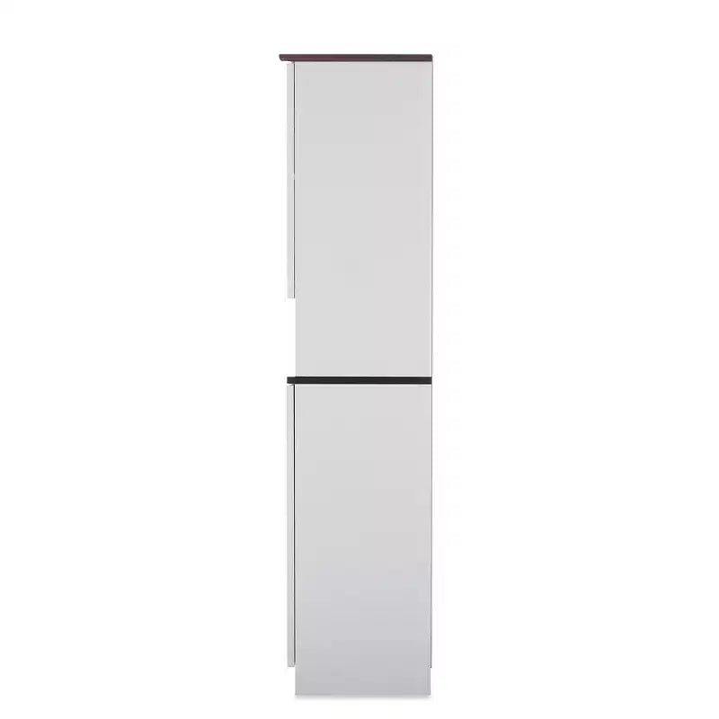 Madia e credenza da cucina Lauren TwoTone Bianco/Marrone scuro: stile transizionale, 5 ripiani fissi