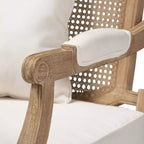 Sedia d'Appoggio Clemence Imbottita in Legno Bianco Decapato Avorio/Rovere