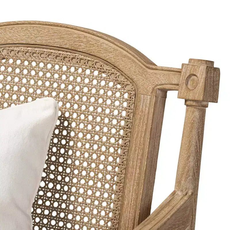 Sedia d'Appoggio Clemence Imbottita in Legno Bianco Decapato Avorio/Rovere