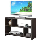 Mobile TV consolle Northfield per TV fino a 50" con ripiani Espresso: Mid-Century Modern, MDF, Vani a giorno
