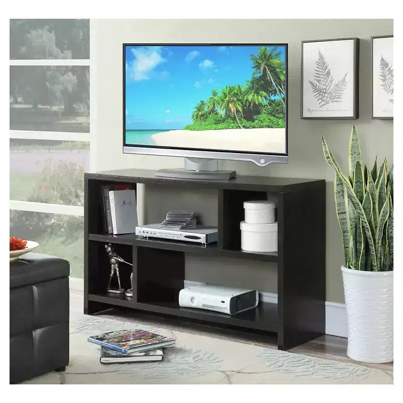 Mobile TV consolle Northfield per TV fino a 50" con ripiani Espresso: Mid-Century Modern, MDF, Vani a giorno