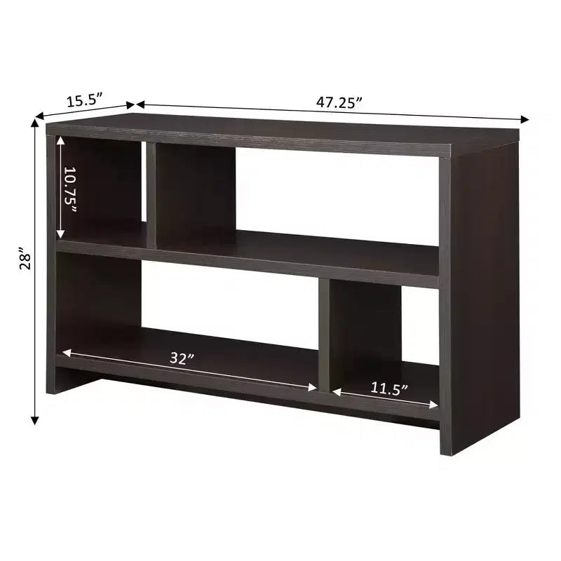 Mobile TV consolle Northfield per TV fino a 50" con ripiani Espresso: Mid-Century Modern, MDF, Vani a giorno