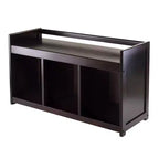 Panca da Ingresso Addison con Cesti Pieghevoli in Tessuto Espresso/Beige: Organizzatore da Ingresso, Seduta da Foyer