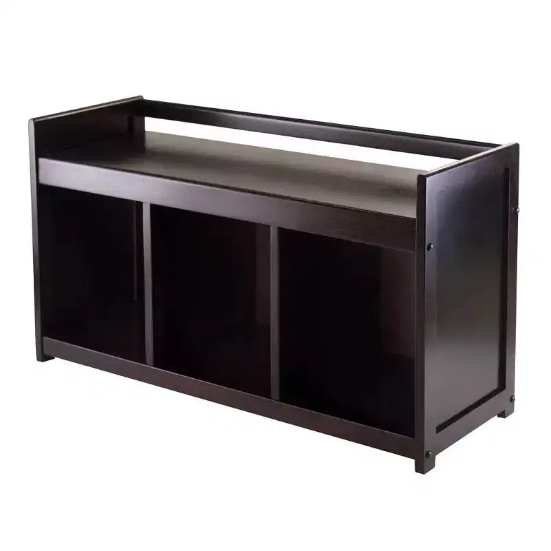 Panca da Ingresso Addison con Cesti Pieghevoli in Tessuto Espresso/Beige: Organizzatore da Ingresso, Seduta da Foyer