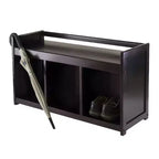 Panca da Ingresso Addison con Cesti Pieghevoli in Tessuto Espresso/Beige: Organizzatore da Ingresso, Seduta da Foyer