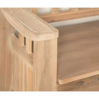 Panca contenitore da 52" Aria Traditional in legno massello con seduta spaccata e finitura lavata, marrone: Mobile da ingresso con schienale