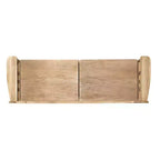 Panca contenitore da 52" Aria Traditional in legno massello con seduta spaccata e finitura lavata, marrone: Mobile da ingresso con schienale