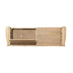Panca contenitore da 52" Aria Traditional in legno massello con seduta spaccata e finitura lavata, marrone: Mobile da ingresso con schienale