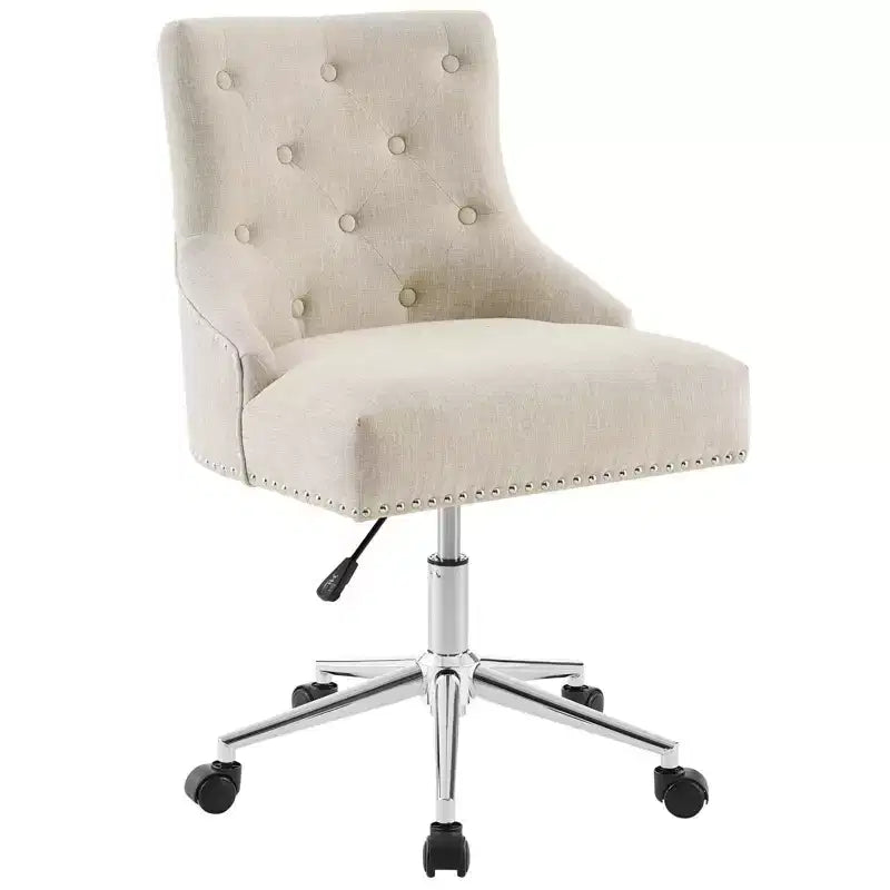 Sedia da ufficio girevole in tessuto Regent, beige: senza braccioli, altezza regolabile, schienale imbottito
