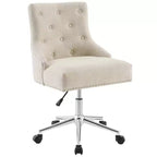 Sedia da ufficio girevole in tessuto Regent, beige: senza braccioli, altezza regolabile, schienale imbottito