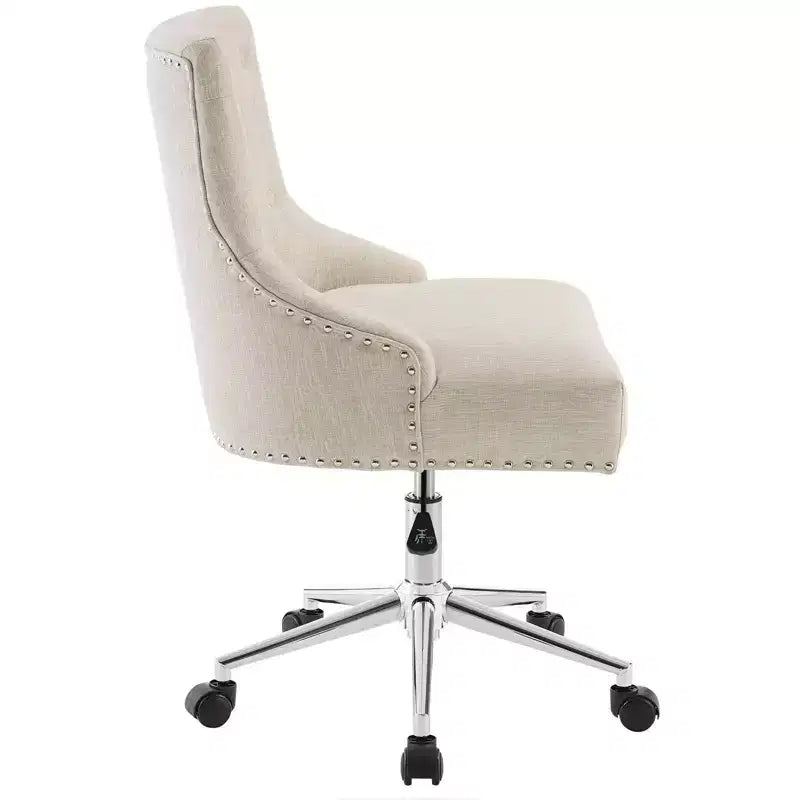 Sedia da ufficio girevole in tessuto Regent, beige: senza braccioli, altezza regolabile, schienale imbottito