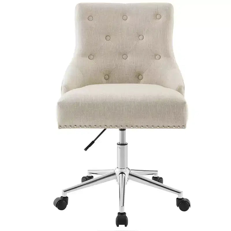 Sedia da ufficio girevole in tessuto Regent, beige: senza braccioli, altezza regolabile, schienale imbottito