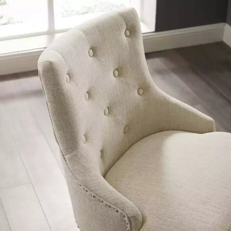 Sedia da ufficio girevole in tessuto Regent, beige: senza braccioli, altezza regolabile, schienale imbottito