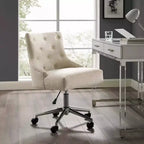 Sedia da ufficio girevole in tessuto Regent, beige: senza braccioli, altezza regolabile, schienale imbottito
