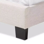 Letto imbottito in tessuto King Lexi moderno e contemporaneo, beige chiaro