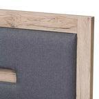 Letto a piattaforma Twin Pandora moderno e contemporaneo bicolore con 2 cassetti portaoggetti Grigio scuro/Naturale