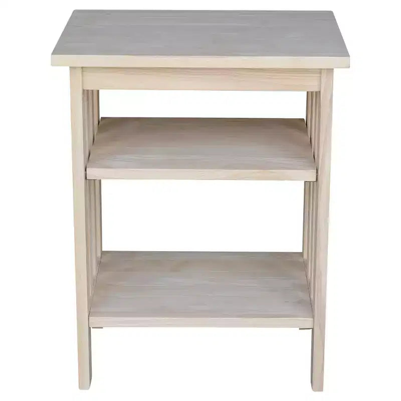Mission Printer Stand non rifinito: mobile da ufficio in legno massello, carrello alto 60 cm