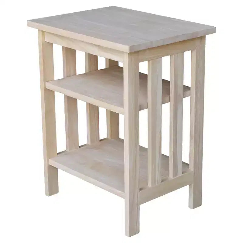 Mission Printer Stand non rifinito: mobile da ufficio in legno massello, carrello alto 60 cm