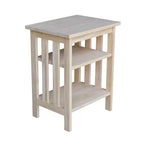 Mission Printer Stand non rifinito: mobile da ufficio in legno massello, carrello alto 60 cm