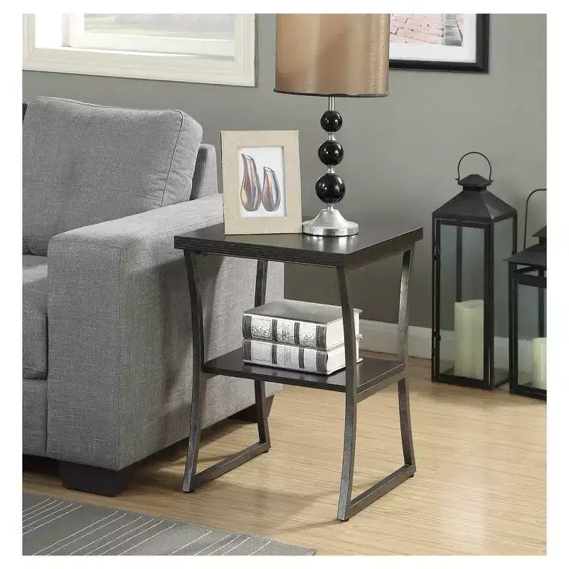 Tavolino X Calibur Espresso/Grigio Ardesia: Struttura Durevole, Ripiano Inferiore, Design Moderno