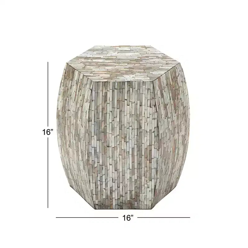 Tavolino esagonale in legno e conchiglia: stile Boho Capiz, nessun montaggio richiesto