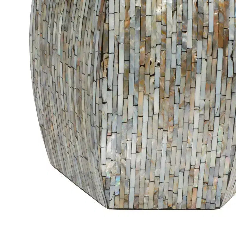 Tavolino esagonale in legno e conchiglia: stile Boho Capiz, nessun montaggio richiesto