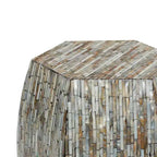 Tavolino esagonale in legno e conchiglia: stile Boho Capiz, nessun montaggio richiesto