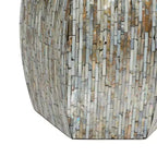 Tavolino esagonale in legno e conchiglia: stile Boho Capiz, nessun montaggio richiesto