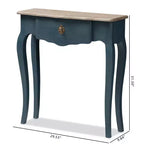Tavolo console Mazarine blu finitura classica e abete provinciale