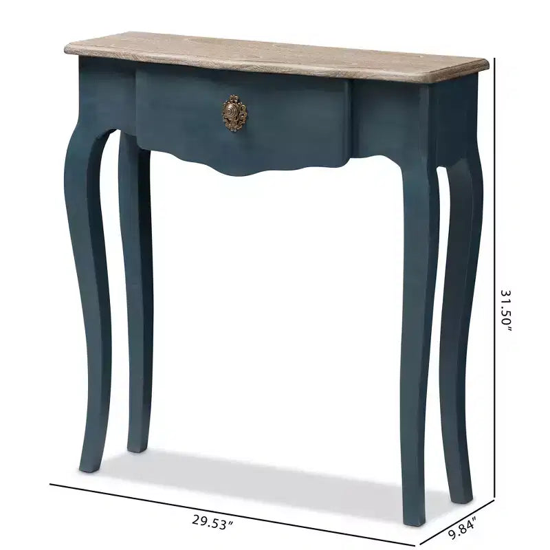 Tavolo console Mazarine blu finitura classica e abete provinciale