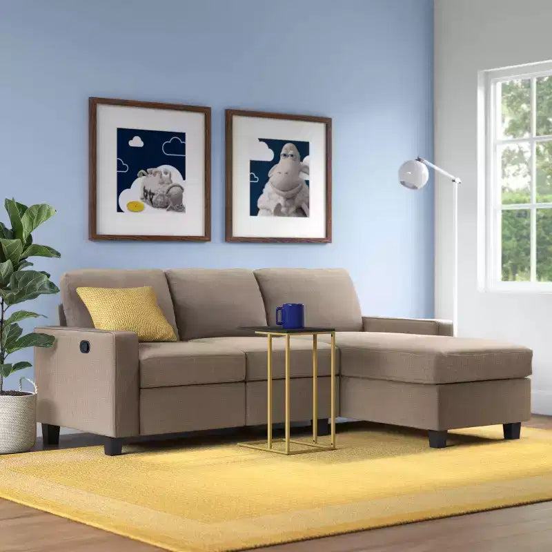 Divano angolare reclinabile Palisades con chaise longue contenitore a destra