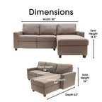 Divano angolare reclinabile Palisades con chaise longue contenitore a destra