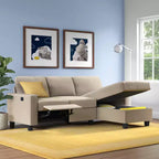 Divano angolare reclinabile Palisades con chaise longue contenitore a destra